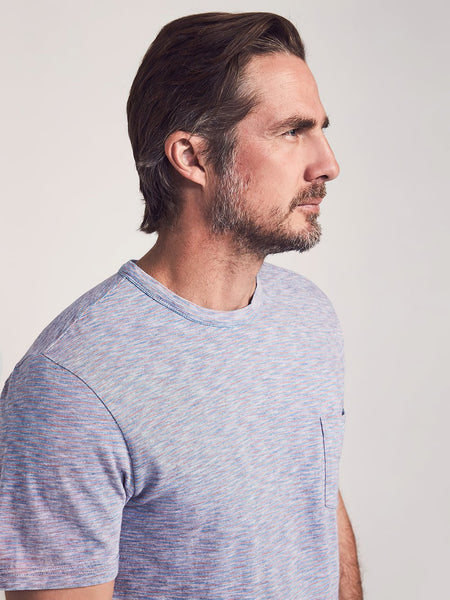 Faherty | Short Sleeve Indigo Pocket Tee