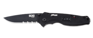 SOG Knives | Flash I Partially Ser. Black Tini