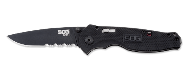 SOG Knives | Flash I Partially Ser. Black Tini