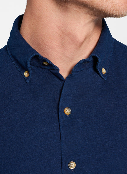 Peter Millar | Ridgeway Jersey Indigo Sport Shirt