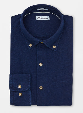 Peter Millar | Ridgeway Jersey Indigo Sport Shirt