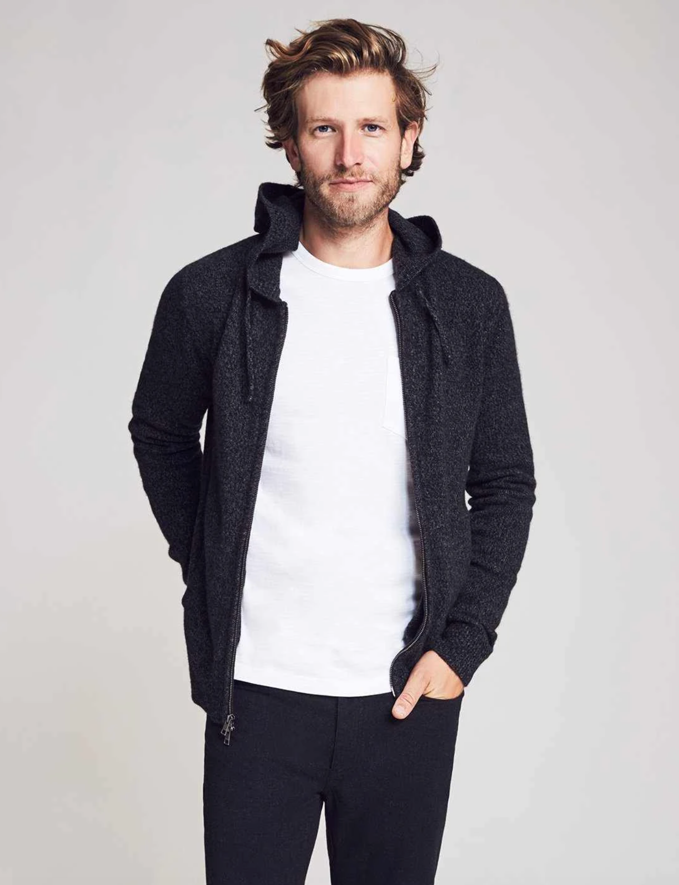 Faherty | Reserve Cashmere Wool Full Zip Hoodie