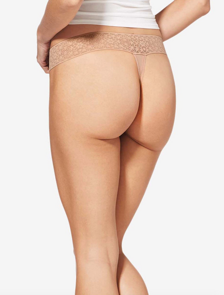 Tommy John | Cool Cotton Thong w/ Lace Waist