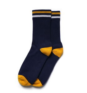 American Trench | Kennedy Luxe Athletic Sock | Navy w/ Gold